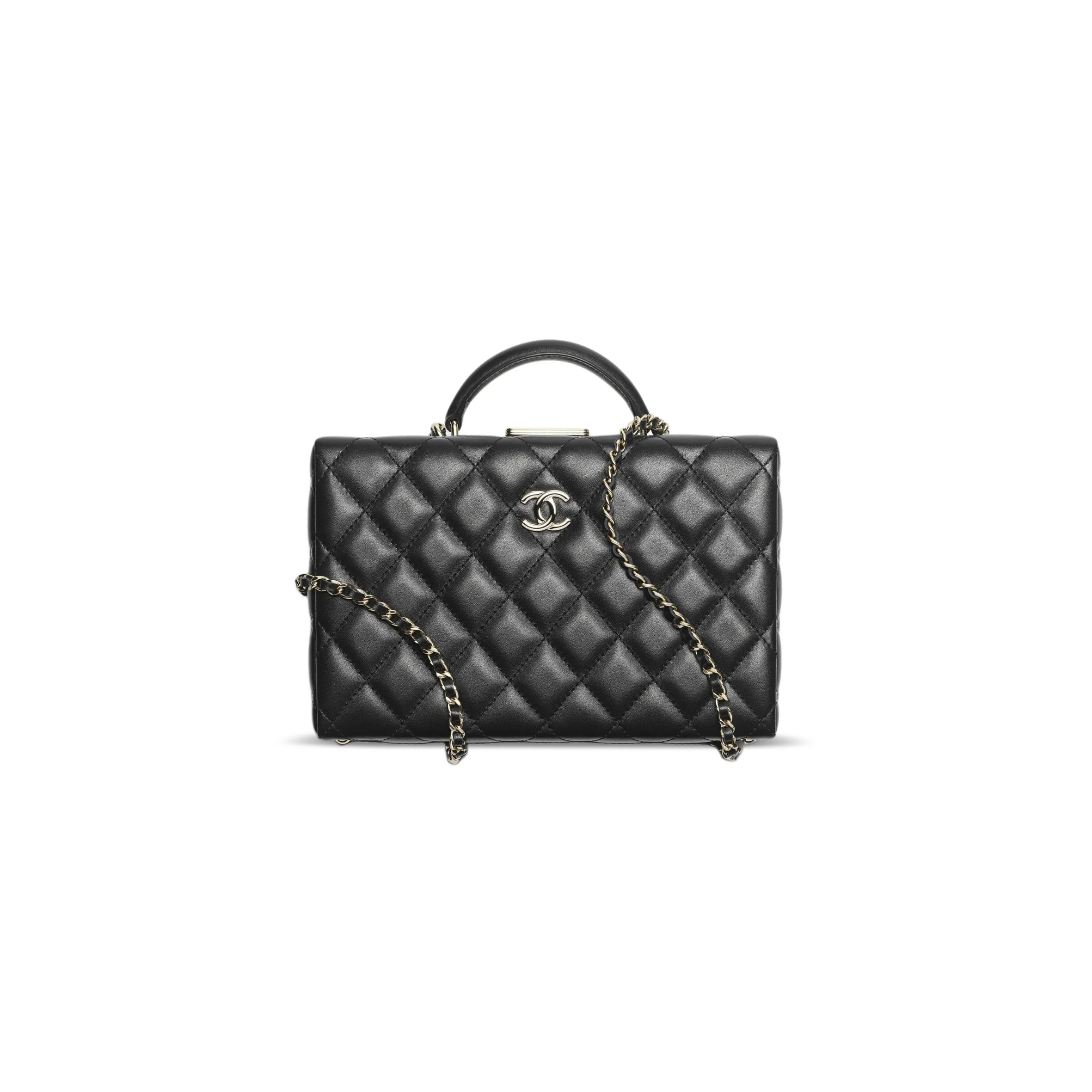 CHANEL MASTER 24K LAMBSKIN QUILTED BOX BAG AS5168 (22*15*7.5cm)